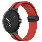 Two-color Folding Buckle Silicone Watch Band, For Google Pixel Watch 4 / 3 / 2 / 1 41mm