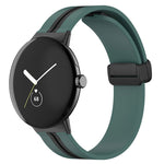 Two-color Folding Buckle Silicone Watch Band, For Google Pixel Watch 4 / 3 / 2 / 1 41mm