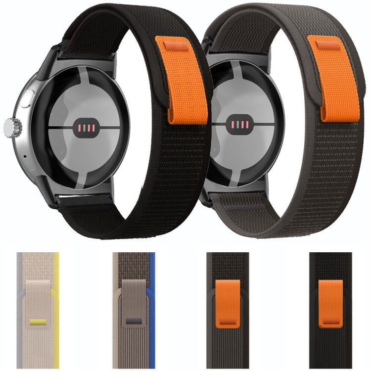 Loop Black Connector Nylon Watch Band, For Google Pixel Watch 4 / 3 / 2 / 1 41mm