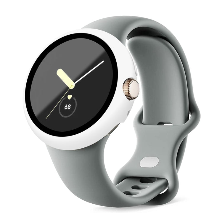 Frosted PC Frame Tempered Film Integrated Watch Protective Case, For Google Pixel Watch