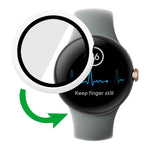 Frosted PC Frame Tempered Film Integrated Watch Protective Case, For Google Pixel Watch