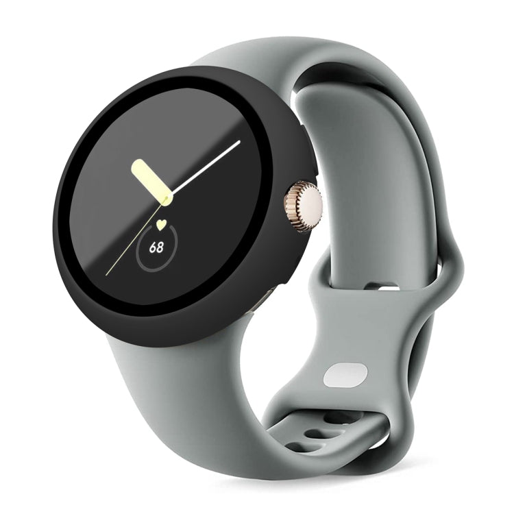 Frosted PC Frame Tempered Film Integrated Watch Protective Case, For Google Pixel Watch