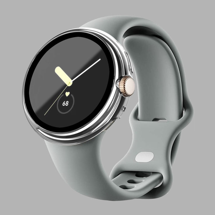 Frosted PC Frame Tempered Film Integrated Watch Protective Case, For Google Pixel Watch