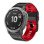 Two-Color Silicone Watch Band, For Garmin Fenix 7X / 6X / 5X 26mm