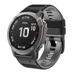 Two-Color Silicone Watch Band, For Garmin Fenix 7X / 6X / 5X 26mm