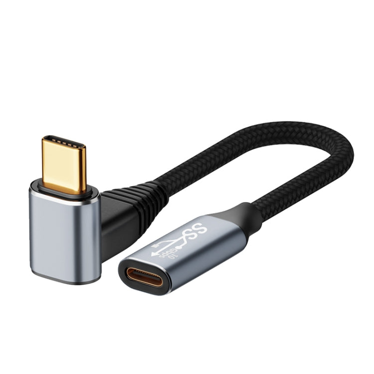 Câble d'extension stéréo incurvé USB-C/Type-C mâle vers USB-C/Type-C femelle 100 W pour Steam Deck Gen, disponible en 0,5 m, 1 m, 1,5 m, 2 m et 3 m.