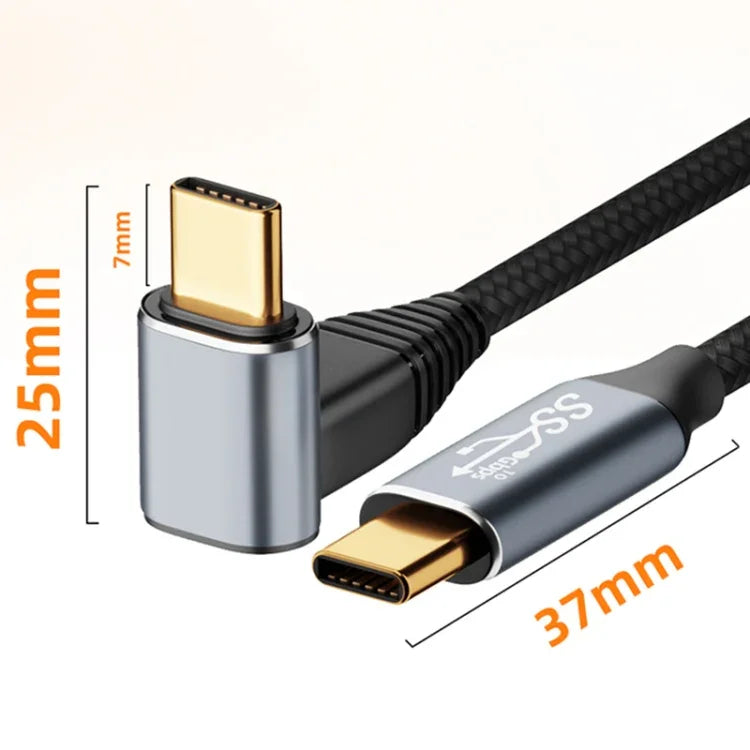 لكمبيوتر Steam Deck الجيل الأول كابل تمديد منحني ستيريو USB-C/Type-C ذكر إلى USB-C/Type-C أنثى بقوة 100 واط، أطوال 0.5م، 1م، 1.5م، 2م، 3م
