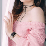 Rhombus Pattern Genuine Leather Watch Band For Apple Watch Series 8&7 45mm / SE 2&6&SE&5&4 44mm / 3&2&1 42mm, For Apple Watch Series 8&7 45mm / SE 2&6&SE&5&4 44mm / 3&2&1 42mm