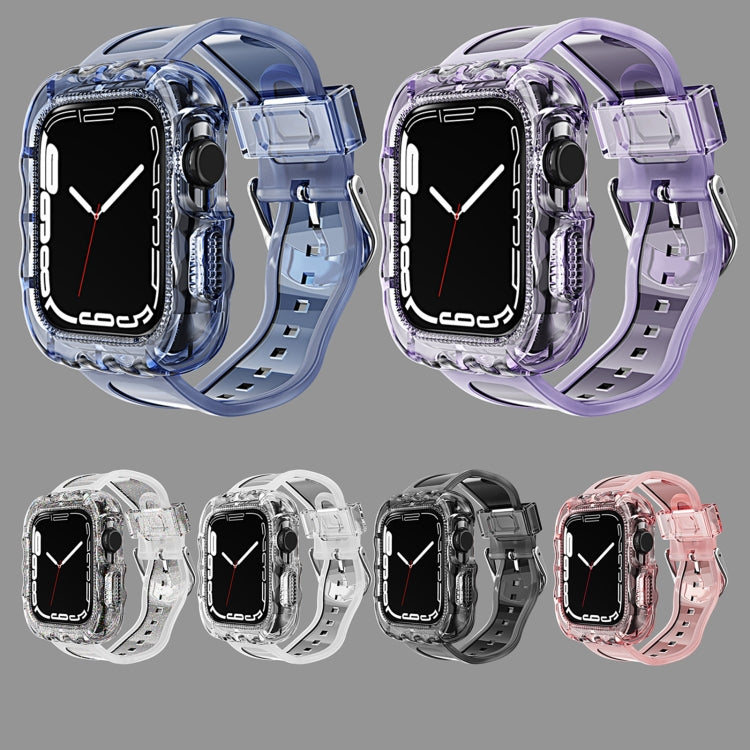 TPU Integrated Case Watch Band, For Apple Watch Series 9&8&7 41mm/SE2025&SE 2&6&SE&5&4 40mm, For Apple Watch Series 9&8&7 45mm/SE2025&SE 2&6&SE&5&4 44mm