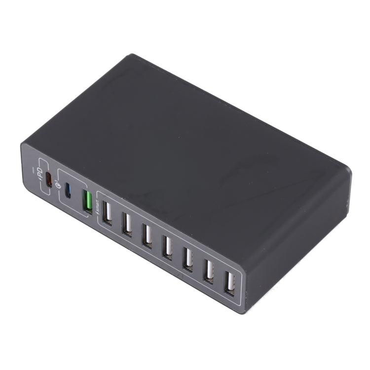 10 in 1 65W QC3.0 USB Smart Fast Charger, US Plug, UK Plug, AU Plug
