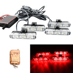 4 in 1 Car 12LEDs Grille Flash Lights Warning Lights with Wireless Remote Control, Red, Red White, Red Blue, Yellow, Yellow White, Blue, Blue White, White