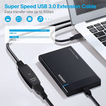 كابل تمديد USB 3.0 من ذكر إلى أنثى لنقل البيانات بسرعة فائقة، الطول: 10 م، 10 م