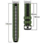 22mm Universal Ocean Style Silicone Two Color Watch Band