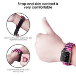 Paracord Plain Weave Hook And Loop Fastener Nylon Watch Band, For Apple Watch Series 8&7 41mm / SE 2&6&SE&5&4 40mm, For Apple Watch Ultra 49mm / Series 8&7 45mm / SE 2&6&SE&5&4 44mm