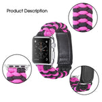 Paracord Plain Weave Hook And Loop Fastener Nylon Watch Band, For Apple Watch Series 8&7 41mm / SE 2&6&SE&5&4 40mm, For Apple Watch Ultra 49mm / Series 8&7 45mm / SE 2&6&SE&5&4 44mm
