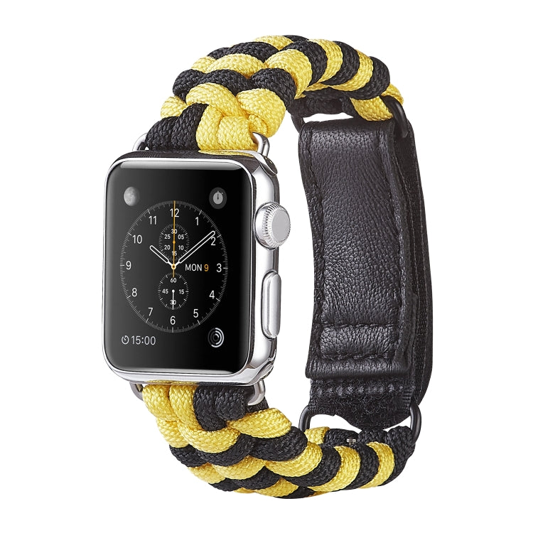 Paracord Plain Weave Hook And Loop Fastener Nylon Watch Band, For Apple Watch Series 8&7 41mm / SE 2&6&SE&5&4 40mm, For Apple Watch Ultra 49mm / Series 8&7 45mm / SE 2&6&SE&5&4 44mm