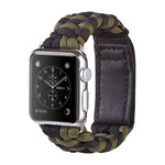 Paracord Plain Weave Hook And Loop Fastener Nylon Watch Band, For Apple Watch Series 8&7 41mm / SE 2&6&SE&5&4 40mm, For Apple Watch Ultra 49mm / Series 8&7 45mm / SE 2&6&SE&5&4 44mm