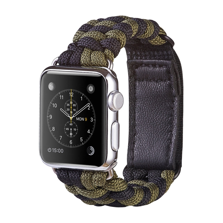 Paracord Plain Weave Hook And Loop Fastener Nylon Watch Band, For Apple Watch Series 8&7 41mm / SE 2&6&SE&5&4 40mm, For Apple Watch Ultra 49mm / Series 8&7 45mm / SE 2&6&SE&5&4 44mm