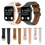 Punk Rivet Genuine Leather Watch Band, For Apple Watch Series 7 41mm / 6 & SE & 5 & 4 40mm, For Apple Watch Ultra 49mm / Series 8&7 45mm / SE 2&6&SE&5&4 44mm