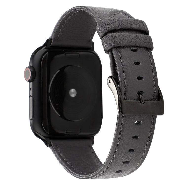 Cowhide Texture Leather Watchband, For Apple Watch Series 8&7 41mm / SE 2&6&SE&5&4 40mm / 3&2&1 38mm, For Apple Watch Series 7 45mm / 6 & SE & 5 & 4 44mm / 3 & 2 & 1 42mm, For Apple Watch Series 7 41mm / 6 & SE & 5 & 4 40mm / 3 & 2 & 1 38mm            ...