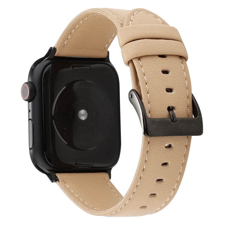 Cowhide Texture Leather Watchband, For Apple Watch Series 8&7 41mm / SE 2&6&SE&5&4 40mm / 3&2&1 38mm, For Apple Watch Series 7 45mm / 6 & SE & 5 & 4 44mm / 3 & 2 & 1 42mm, For Apple Watch Series 7 41mm / 6 & SE & 5 & 4 40mm / 3 & 2 & 1 38mm            ...