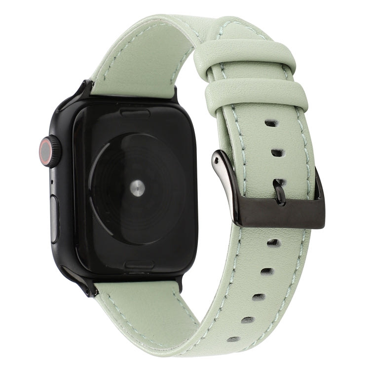 Cowhide Texture Leather Watchband, For Apple Watch Series 8&7 41mm / SE 2&6&SE&5&4 40mm / 3&2&1 38mm, For Apple Watch Series 7 45mm / 6 & SE & 5 & 4 44mm / 3 & 2 & 1 42mm, For Apple Watch Series 7 41mm / 6 & SE & 5 & 4 40mm / 3 & 2 & 1 38mm            ...