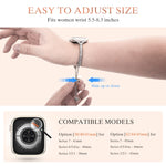 Full Diamond Metal Bracelet Watch Band, For Apple Watch Series 8&7 45mm / SE 2&6&SE&5&4 44mm, For Apple Watch Series 8&7 41mm / SE 2&6&SE&5&4 40mm