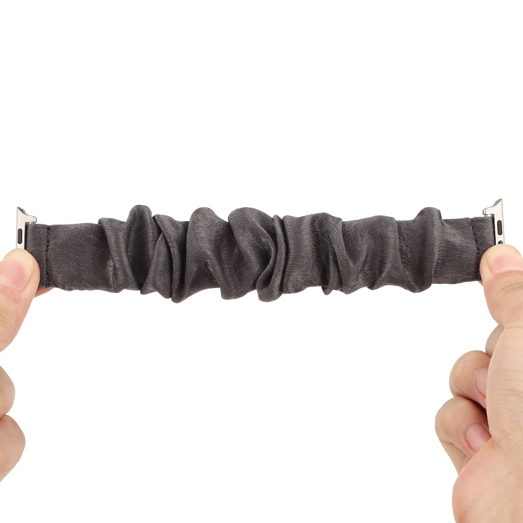 Cloth + Stainless Steel Hair Ring Watchband, For Apple Watch Series 7 41mm / 6 & SE & 5 & 4 40mm / 3 & 2 & 1 38mm, For Apple Watch Series 7 45mm / 6 & SE & 5 & 4 44mm / 3 & 2 & 1 42mm, For Apple Watch Series 8&7 41mm / SE 2&6&SE&5&4 40mm / 3&2&1 38mm  ...