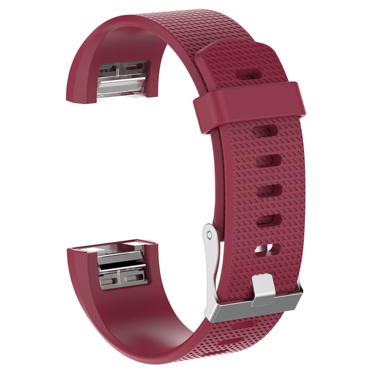 For Fitbit Charge 2 Common Texture Silicone Replacement Wrist Strap Watchband with Buckle, S, L