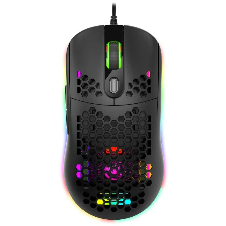 HXSJ X600 فأرة ألعاب سلكية بإضاءة RGB وعدد 6 مفاتيح وبرمجة ماكرو، X600