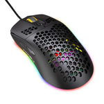 HXSJ X600 فأرة ألعاب سلكية بإضاءة RGB وعدد 6 مفاتيح وبرمجة ماكرو، X600