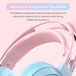 T25 RGB Stereo Cat Ear Bluetooth Wireless Headphones with Detachable Microphone