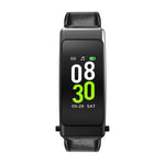 K50+ 0.96 inch Leather Band Earphone Detachable Life Waterproof Smart Watch Support Bluetooth Call, Leather Band (Black)