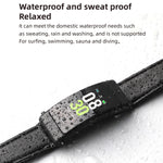 K50+ 0.96 inch Leather Band Earphone Detachable Life Waterproof Smart Watch Support Bluetooth Call, Leather Band (Black)