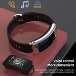 K50+ 0.96 inch Leather Band Earphone Detachable Life Waterproof Smart Watch Support Bluetooth Call, Leather Band (Black)