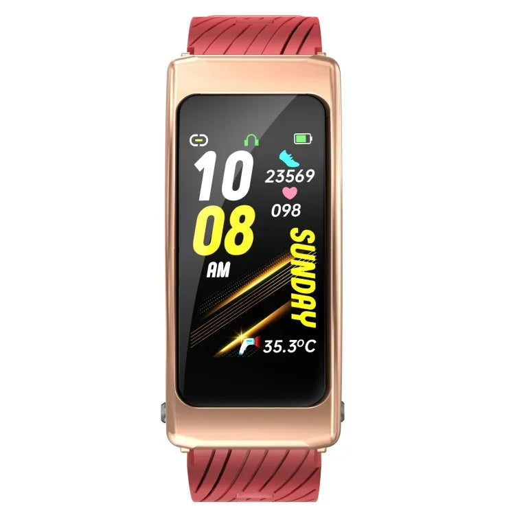 K20 1.14 inch Silicone Band Earphone Detachable Life Waterproof Smart Watch Support Bluetooth Call, Silicone Band (Black Rose Gold)