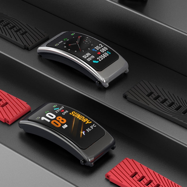 Montre connectée K20 avec bracelet en silicone de 1,14 pouce, oreillettes détachables, étanche et compatible avec les appels Bluetooth.