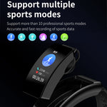 K50 1.08 inch Silicone Band Earphone Detachable IP67 Waterproof Smart Watch Support Bluetooth Call, Silicone Band (Black), Silicone Band (Black Silver)