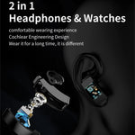 K50 1.08 inch Silicone Band Earphone Detachable IP67 Waterproof Smart Watch Support Bluetooth Call, Silicone Band (Black), Silicone Band (Black Silver)