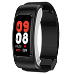 K60 1.08 inch Steel Band Earphone Detachable Life Waterproof Smart Watch Support Bluetooth Call, Steel Band (Black)
