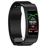 K60 1.08 inch Steel Band Earphone Detachable Life Waterproof Smart Watch Support Bluetooth Call, Steel Band (Black)