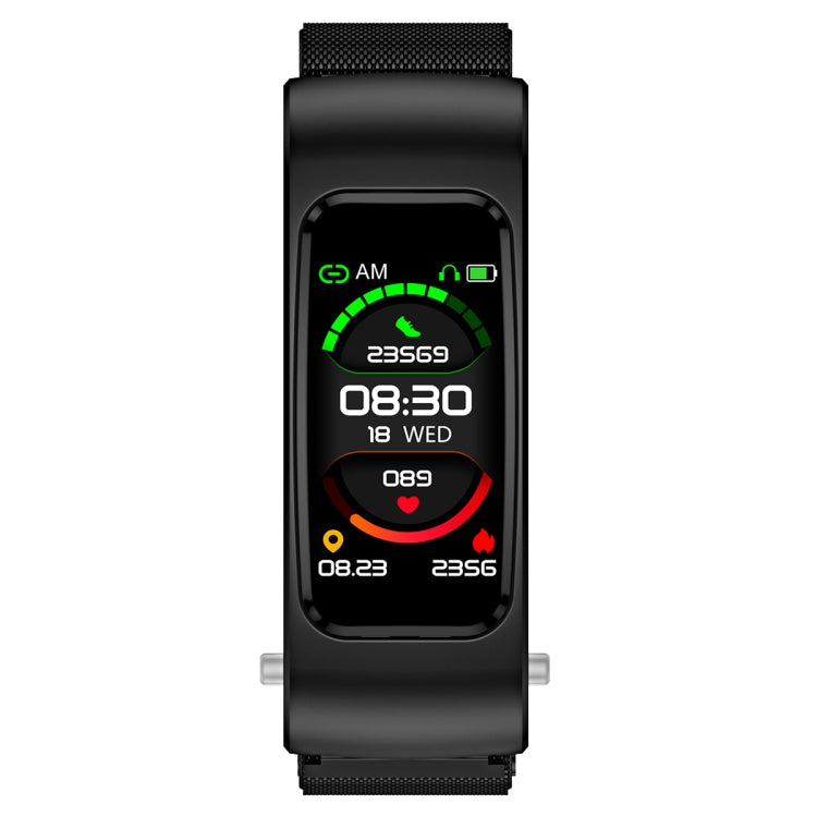 K60 1.08 inch Steel Band Earphone Detachable Life Waterproof Smart Watch Support Bluetooth Call, Steel Band (Black)