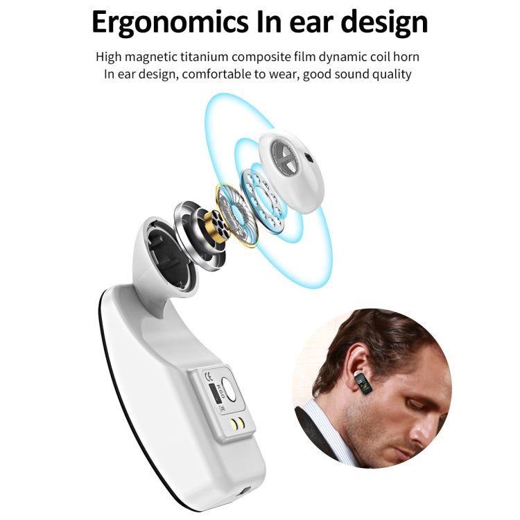 K60 1.08 inch Steel Band Earphone Detachable Life Waterproof Smart Watch Support Bluetooth Call, Steel Band (Black)