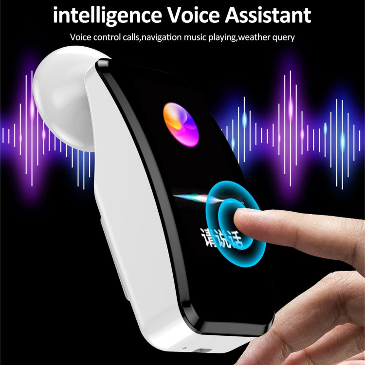 K60 1.08 inch Steel Band Earphone Detachable Life Waterproof Smart Watch Support Bluetooth Call, Steel Band (Black)