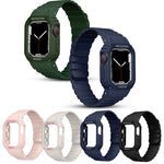 Silicone Integrated Frame Watch Band, For Apple Watch Series 8&7 41mm / SE 2&6&SE&5&4 40mm, For Apple Watch Ultra 49mm, For Apple Watch Series 8&7 45mm / SE 2&6&SE&5&4 44mm