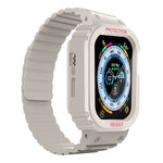 Silicone Integrated Frame Watch Band, For Apple Watch Series 8&7 41mm / SE 2&6&SE&5&4 40mm, For Apple Watch Ultra 49mm, For Apple Watch Series 8&7 45mm / SE 2&6&SE&5&4 44mm