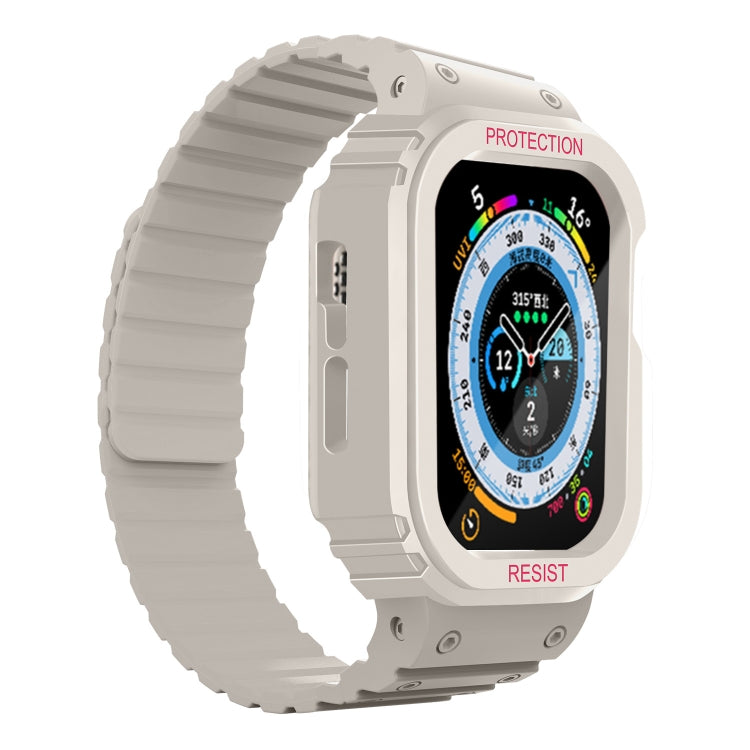 Silicone Integrated Frame Watch Band, For Apple Watch Series 8&7 41mm / SE 2&6&SE&5&4 40mm, For Apple Watch Ultra 49mm, For Apple Watch Series 8&7 45mm / SE 2&6&SE&5&4 44mm