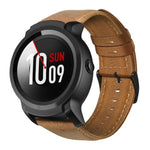 سوار ساعة من الجلد الطبيعي مشمع بالزيت، لساعات Amazfit GTR 47 مم / Pace / Stratos، لساعات Amazfit 2 Stratos، لساعات Ticwatch Pro / E2 / S2، لساعات Pebble الجيل الأول، لساعات Pebble Time