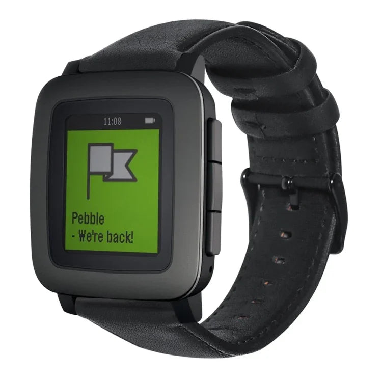سوار ساعة من الجلد الطبيعي مشمع بالزيت، لساعات Amazfit GTR 47 مم / Pace / Stratos، لساعات Amazfit 2 Stratos، لساعات Ticwatch Pro / E2 / S2، لساعات Pebble الجيل الأول، لساعات Pebble Time