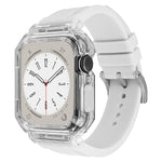 Crystal Clear Polycarbonate Case Silicone Watch Band, For Apple Watch Series 8&7 45mm